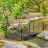 6FT Classic Garden Bridge with Safety Railings Steel Arc Footbridge Decorative Pond Bridge for Backyard Creek Stream, Bronze