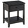 Modern Style Bedside End Table with Drawer and Storage Shelf for Bedroom, or Living Room, Black