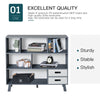 3-Tier Modern Bookcase Chest Open Shelves Cabinet Floor Standing Home Office Storage Furniture Shelving with Drawers