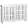 Modern Kitchen Sideboard, Buffet Cabinet with Storage, 4 Glass Doors, Adjustable Shelves for Living Room, Bedroom, Study, White