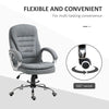 High Back Home Office Chair Executive Computer Chair with Adjustable Height, Upholstered Thick Padding Headrest and Armrest - Grey