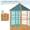 69" Large Wooden Hexagonal Outdoor Aviary Flight Bird Cage With Covered Roof