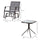 3 Pcs Outdoor Gliders Set Bistro Set with Glass Top Table for Patio, Garden, Backyard, Lawn, Grey
