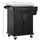 Kitchen Island, Kitchen Cart with Stainless Steel Countertop, Spice Rack for Dining Room, Kitchen Island Cart, Black