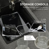 L-Shaped Sofa, Manual Reclining Sectional with Chaise Ottoman, Storage Console, Cup Holders, USB Charging, Gray