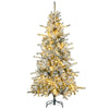 6' Flocked Artificial Christmas Tree with Warm White LED Lights