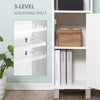 Tall Bathroom Storage Cabinet with Mirror, Wooden Freestanding Tower Cabinet with Adjustable Shelves, for Bathroom, or Living Room, White