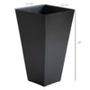 28" Tall Plastic Planters, 3-Pack, Large Taper Outdoor & Indoor Plastic Garden Flower Pots, for Entryway, Patio, Yard, Black