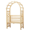 Wood Garden Arch with Bench Pergola Trellis for Vines/Climbing Plants, Perfect for the Backyard & Outdoor Space