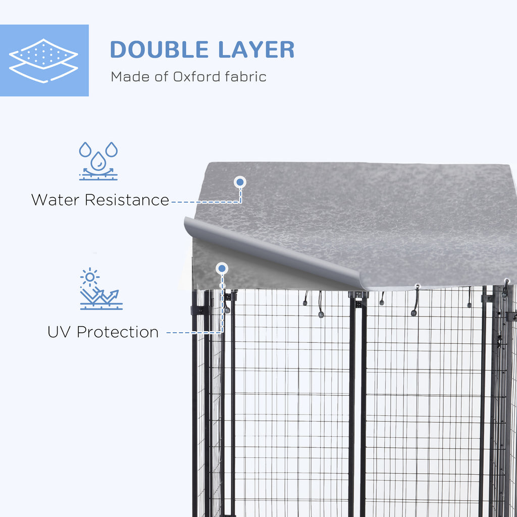 Large Outdoor Dog Kennel Galvanized Steel Fence with UV-Resistant Oxford Cloth Roof & Secure Lock 48" x 48"