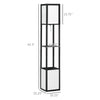 Modern Shelf Floor Lamps with 2 Light, Fabric Shade, for Living Room Bedroom, 10.25"x10.25"x61.5", Black