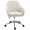 Leisure Office Chair Linen Fabric Swivel Scallop Shape Computer Desk Chair Home Study Bedroom with Wheels  Beige