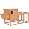Chicken Coop 75" Wooden Hen House Backyard Chicken Coop with Outdoor Run and Nesting Box - Natural Wood