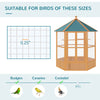 69" Large Wooden Hexagonal Outdoor Aviary Flight Bird Cage With Covered Roof