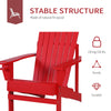 Oversized Adirondack Chair, Outdoor Fire Pit and Porch Seating, Classic Log Lounge w/ Built-in Cupholder for Patio, Lawn, Deck, Red