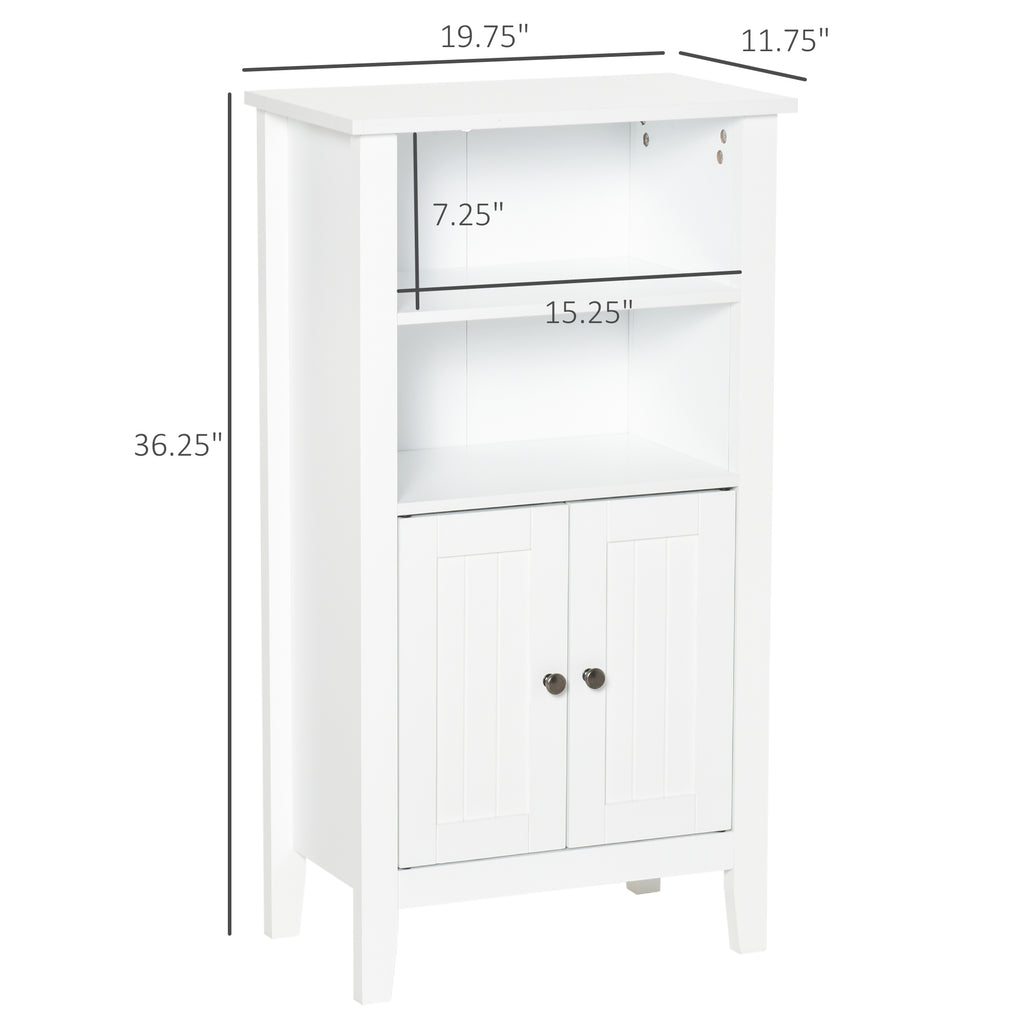 Small Bathroom Vanity Bathroom Floor Cabinet,Free Standing Side Cabinet Organizer With Double Doors And Shelf For Living Room Entryway,White