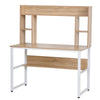 Computer Desk Writing Table with Hutches Storage Shelves Home Office Workstation Oak Wood Grain