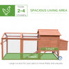 96.5" Chicken Coop Wooden Chicken House Rabbit Hutch Poultry Cage Hen Pen Portable Backyard with Wheels Outdoor Run and Nesting Box, Natural