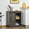 Industrial Cabinet 6-bottle Wine Rack Serving Buffet w/ Sliding Doors , Grey