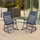 Mesh Outdoor Patio Folding 2-Piece Rocking Chair Set with Ergonomic & Folding Design - Grey