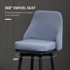 Extra Tall Bar Stools Set of 2, Modern 360Â° Swivel Barstools, Dining Room Chairs with Steel Legs and Footrest, Light Grey