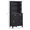 67" Freestanding Buffet with Hutch, Kitchen Pantry Storage Cabinet with Sliding Doors, Drawers and Open Shelves, Adjustable Shelving, Black