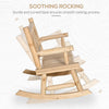 2-Person Wood Rocking Chair with Log Design, Heavy Duty Loveseat with Wide Curved Seats for Patio, Backyard, Garden, Natural