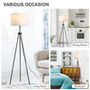 59.75" Floor Lamp Standing Lamp Fabric Lampshade E26 Lamp Holder Steel Tripod Living Room Black