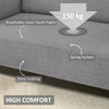 48" Loveseat Sofa for Bedroom, Modern Love Seats Furniture, Upholstered Small Couch for Small Spaces, Grey