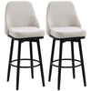 Bar Stools, Bar Stools with Backs, Soft Upholstery, Steel Legs for Kitchen, Bar, Bar Height Bar Stools, Cream White