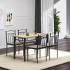 5 Piece Dining Room Table Set with 4 Metal Frame Chairs for Kitchen, Dinette, Breakfast Nook, Natural Wood/Grey
