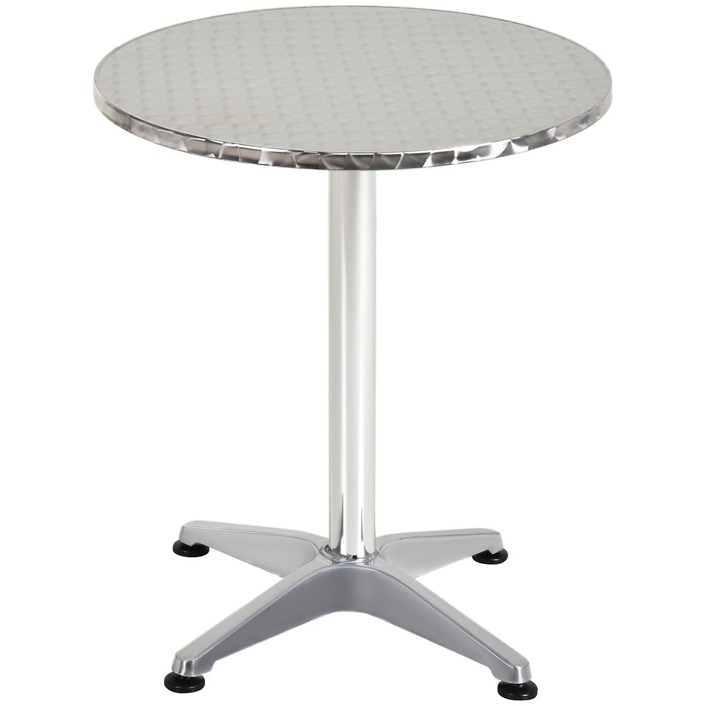 Bar Height Table, High Top Table, Round Bar Table with Adjustable Top, Feet and Stainless Steel, Unique Pattern for Indoor and Outdoor