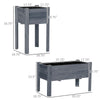 Raised Garden Bed Set of 3, Elevated Wood Planter Box with Legs and Bed Liner for Backyard and Patio to Grow Vegetables, Herbs, Gray