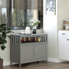 Kitchen Sideboard, Buffet Cabinet, Wooden Storage Console Table with 2-Level Cabinet and Open Shelf, Grey
