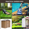 7' x 4' x 6' Metal Outdoor Shed Organizer & Garden Storage with 4 Vents for Airflow & 2 Easy Sliding Doors, Brown