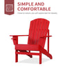 Oversized Adirondack Chair, Outdoor Fire Pit and Porch Seating, Classic Log Lounge w/ Built-in Cupholder for Patio, Lawn, Deck, Red