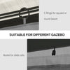 10' x 13' Universal Gazebo Sidewall Set with 4 Panel 48 Hook/C-Ring Included for Pergolas & Cabanas Light Gray
