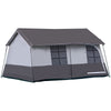 Grey 8-10 Man Camping Tent with Weatherproof Rain Cover, Double Layer Backpacking Family Shelter with Mesh Windows, Zipper Door