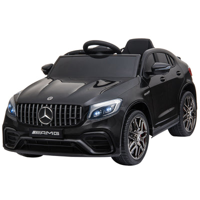 12V Ride On Toy Car for Kids with Remote Control, Mercedes Benz AMG GLC63S Coupe, 2 Speed, with Music, Electric Light, Black
