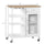 Rolling Kitchen Island Cart on Wheels, Portable Kitchen Cart with Slatted Shelf, Bamboo Grain Tabletop and Handle, Acrylic Door, White