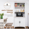69" Kitchen Buffet Hutch with 3-Tier Shelving, Freestanding Storage Pantry Cabinet, Sideboard with Shelves and Open Countertop, White