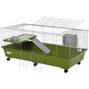 47" Small Animal Cage Chinchilla Guinea Pig Hutch Ferret Pet House with Platform Ramp, Food Dish, Wheels, & Water Bottle