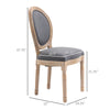 French-Style Upholstered Dining Chair Set, Armless Accent Side Chairs with Linen-Touch Upholstery, Set of 2, Grey
