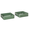 39" x 39" x 12" Set of 2 Raised Garden Bed, Elevated Planter Box with Galvanized Steel Frame for Growing Flowers, Herbs, Succulents, Green