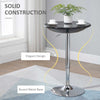 24.5" Round Bar Table Metal Base Tall Bistro Pub Table Adjustable Counter Height, Black/Silver