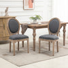 French-Style Upholstered Dining Chair Set, Armless Accent Side Chairs with Linen-Touch Upholstery, Set of 2, Grey