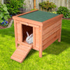 Small Wooden Rabbit Hutch Bunny Cage Guinea Pig House Dog Cage with Openable & Waterproof Roof, Natural