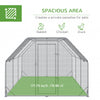 Metal Chicken Coop for 15-18 Chickens, Walk In Chicken Run Chicken Pen Hen House Outdoor with Roof for Yard, 18.7' x 9.2' x 6.4'