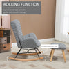 Glider Rocker with Ottoman Set, Houndstooth Nursery Rocking Chair, Upholstered Wingback Armchair for Living Room and Bedroom