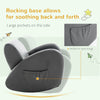 Kids Sofa Rocking Chair with Side Pocket, PU Leather Toddler Armchair for Children, Grey